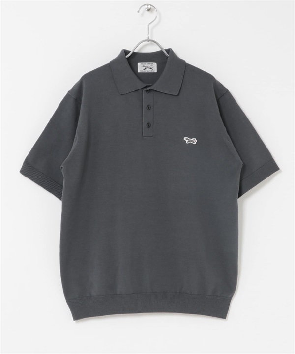 【別注】PENNEYS / THE FOX刺繡細針織POLO衫(灰色-M-LIGHT GRAY)