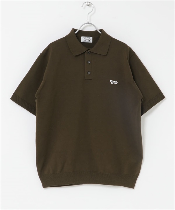 【別注】PENNEYS / THE FOX刺繡細針織POLO衫(棕色-M-BROWN)