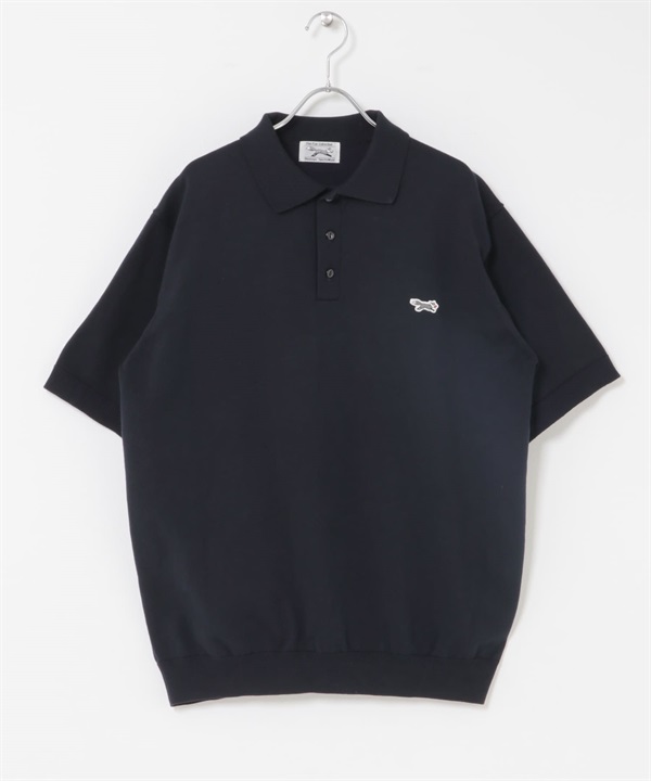 【別注】PENNEYS / THE FOX刺繡細針織POLO衫(藏青色-M-NAVY)