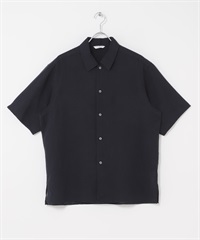 亞麻包覆古巴開領襯衫(深藏青色-M-NAVY)