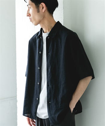 亞麻包覆古巴開領襯衫