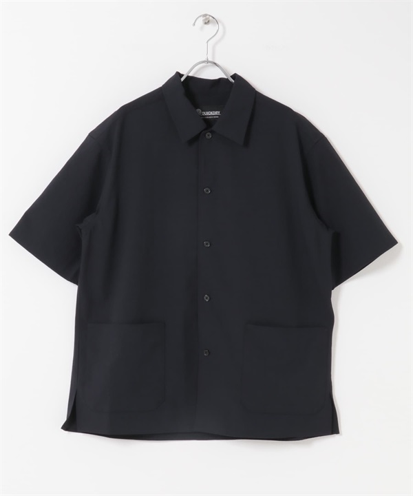Quick Dry短袖襯衫夾克(藏青色-M-NAVY)