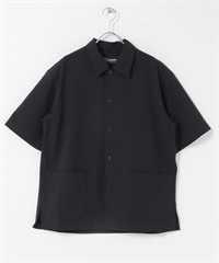 Quick Dry短袖襯衫夾克(藏青色-M-NAVY)