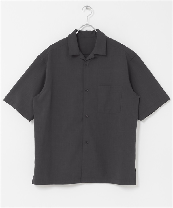 Quick Dry短袖開領襯衫(炭灰色-M-CHARCOAL GRAY)