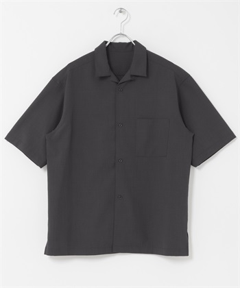 Quick Dry短袖開領襯衫(炭灰色-L-CHARCOAL GRAY)