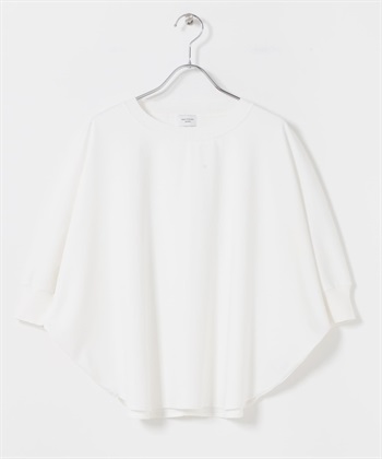 羅馬布拼接蝙蝠袖套衫(米白色-FREE-OFF WHITE)