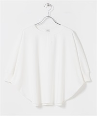 羅馬布拼接蝙蝠袖套衫(米白色-FREE-OFF WHITE)