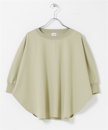 羅馬布拼接蝙蝠袖套衫(淺卡其綠-FREE-LIGHT KHAKI)