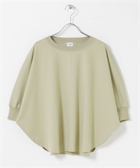 羅馬布拼接蝙蝠袖套衫(淺卡其綠-FREE-LIGHT KHAKI)