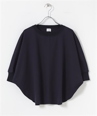 羅馬布拼接蝙蝠袖套衫(藏青色-FREE-NAVY)