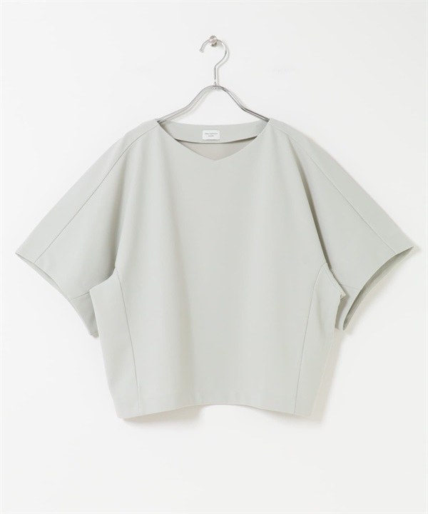 彈性喬琪紗V領套衫(薄荷灰色-FREE-其他灰色)