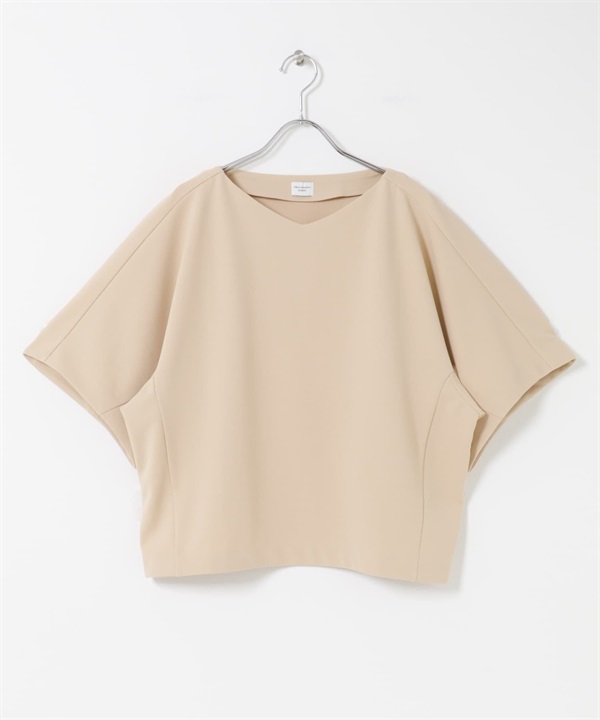 彈性喬琪紗V領套衫(膚色-FREE-BEIGE)