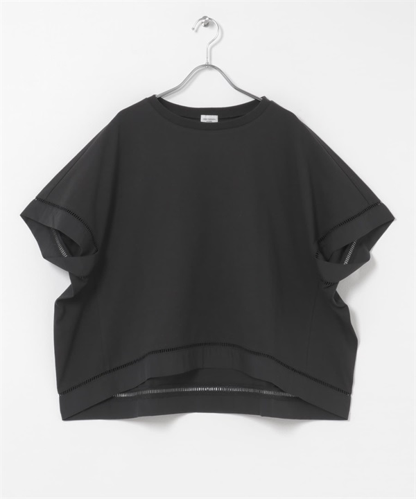 梯狀蕾絲拼接套衫(黑色-FREE-BLACK)