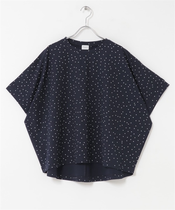 柔滑涼感點點套衫(藏青色x米色-FREE-NAVY)