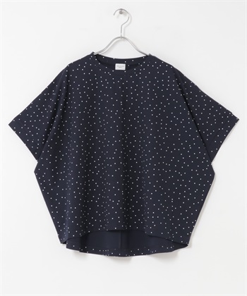 柔滑涼感點點套衫(藏青色x米色-FREE-NAVY)