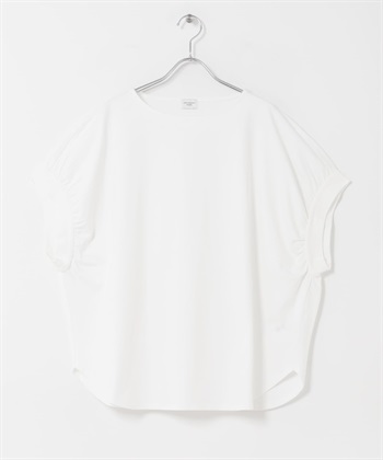 碎褶袖寬版套衫(米色-FREE-OFF WHITE)