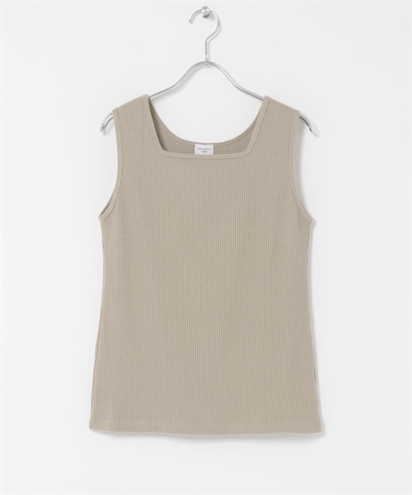 抽針方領坦克背心(膚色-FREE-BEIGE)