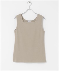 抽針方領坦克背心(膚色-FREE-BEIGE)