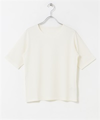 五分袖楊柳紗T恤(米色-FREE-OFF WHITE)