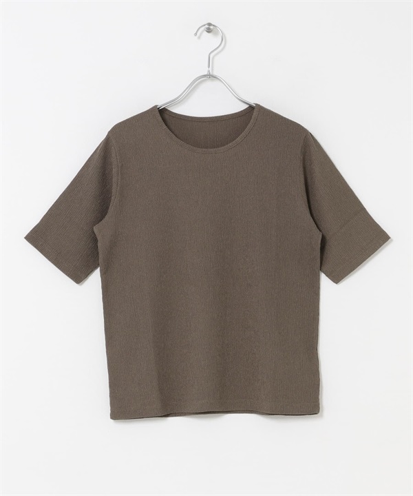 五分袖楊柳紗T恤(摩卡色-FREE-MOCHA)