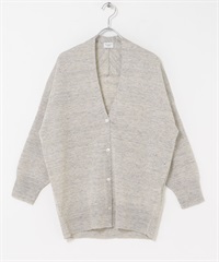 亞麻V領開襟衫(淺灰色-FREE-LIGHT GRAY)