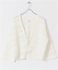 花邊鉤針開襟衫(米色-FREE-OFF WHITE)
