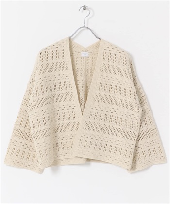 花邊鉤針開襟衫(膚色-FREE-BEIGE)