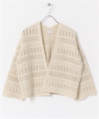 花邊鉤針開襟衫(膚色-FREE-BEIGE)