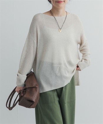 金蔥透膚寬鬆針織衫