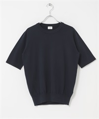 UR TECH 柔滑涼感棉質五分袖針織衫(藏青色-FREE-NAVY)