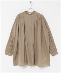 棉質巴里紗碎褶罩衫(灰膚色-FREE-其他膚色)