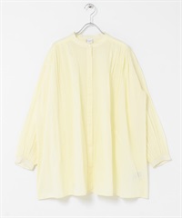 棉質巴里紗碎褶罩衫(黃色-FREE-YELLOW)