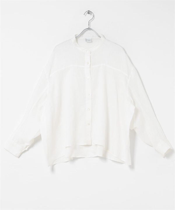 亞麻弧形袖罩衫(米色-FREE-OFF WHITE)