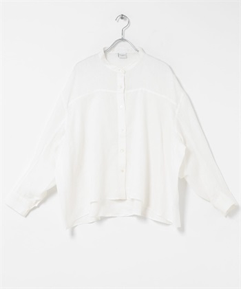 亞麻弧形袖罩衫(米色-FREE-OFF WHITE)