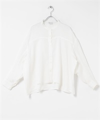 亞麻弧形袖罩衫(米色-FREE-OFF WHITE)