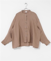 亞麻弧形袖罩衫(摩卡色-FREE-MOCHA)