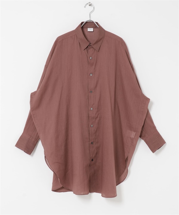苧麻棉質寬版襯衫(粉紅色-FREE-PINK)