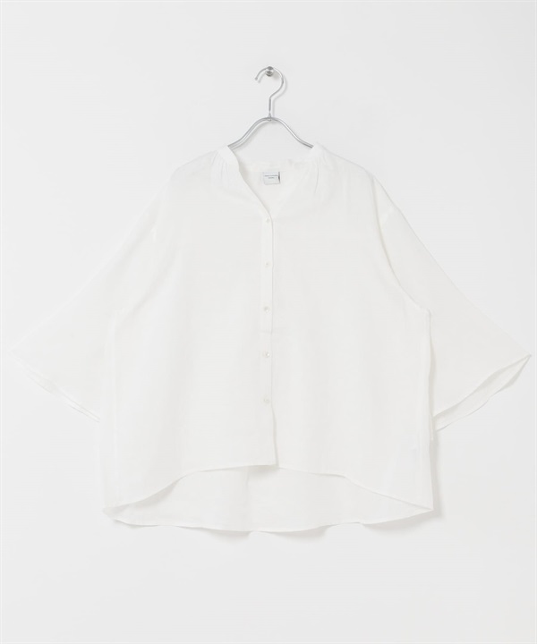 亞麻傘狀袖罩衫(米色-FREE-OFF WHITE)