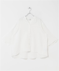 亞麻傘狀袖罩衫(米色-FREE-OFF WHITE)