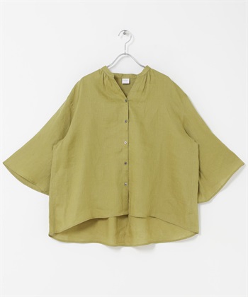 亞麻傘狀袖罩衫(黃卡其綠-FREE-其他綠色)