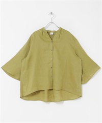 亞麻傘狀袖罩衫(黃卡其綠-FREE-其他綠色)