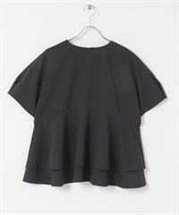 下擺傘狀層次罩衫(墨黑色-FREE-BLACK)