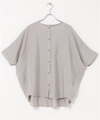 背面抽褶蝙蝠袖罩衫(淺灰色-FREE-LIGHT GRAY)
