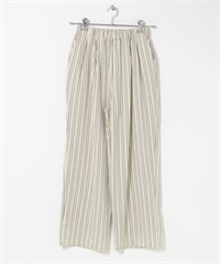 直條紋打褶輕便長褲(原色-FREE-NATURAL)