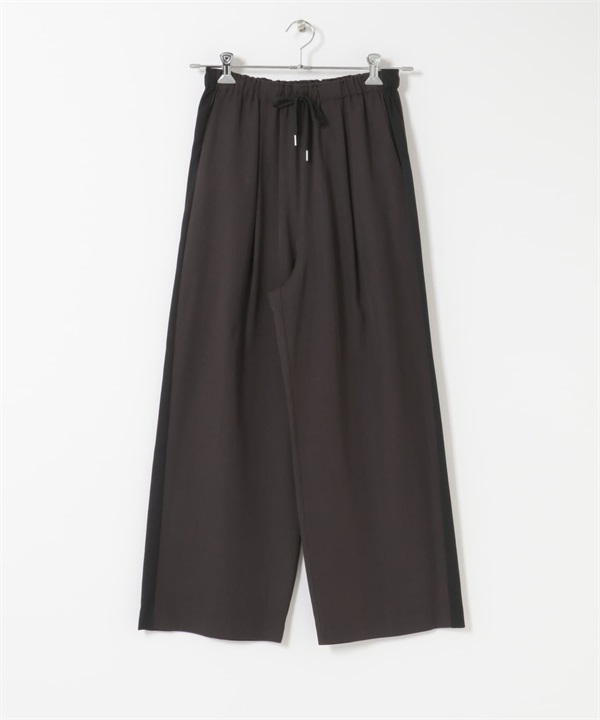 夏季混羊毛線條長褲(炭灰色-FREE-CHARCOAL GRAY)