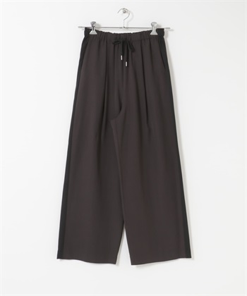 夏季混羊毛線條長褲(炭灰色-FREE-CHARCOAL GRAY)