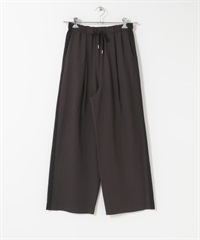 夏季混羊毛線條長褲(炭灰色-FREE-CHARCOAL GRAY)