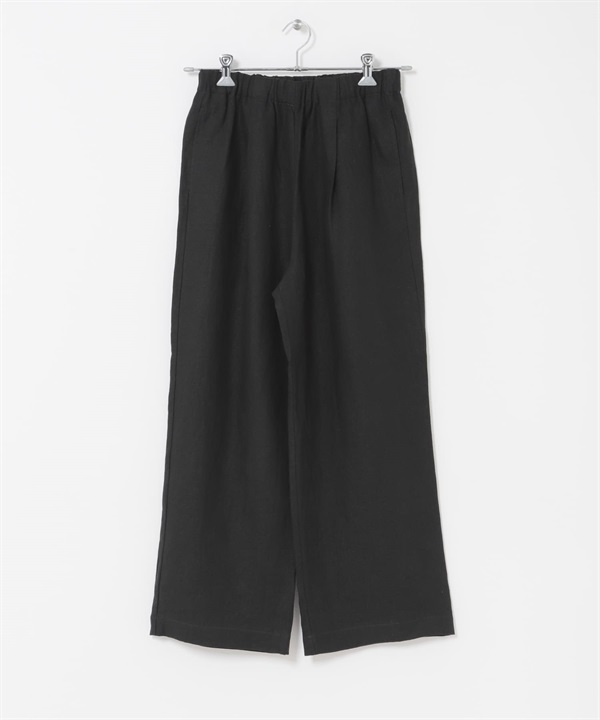 亞麻輕便長褲(黑色-S-BLACK)