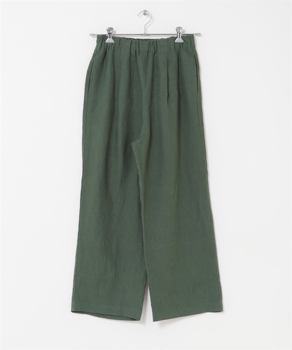 亞麻輕便長褲(綠色-S-GREEN)