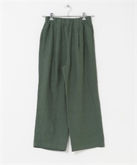 亞麻輕便長褲(綠色-S-GREEN)